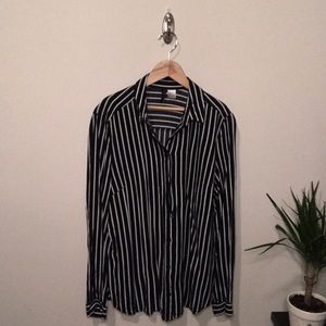 H&M Striped Long Sleeve Button Up